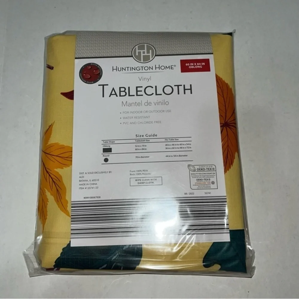 Huntington Home Fall Vinyl Tablecloth‎ 60in x 84 in Oblong